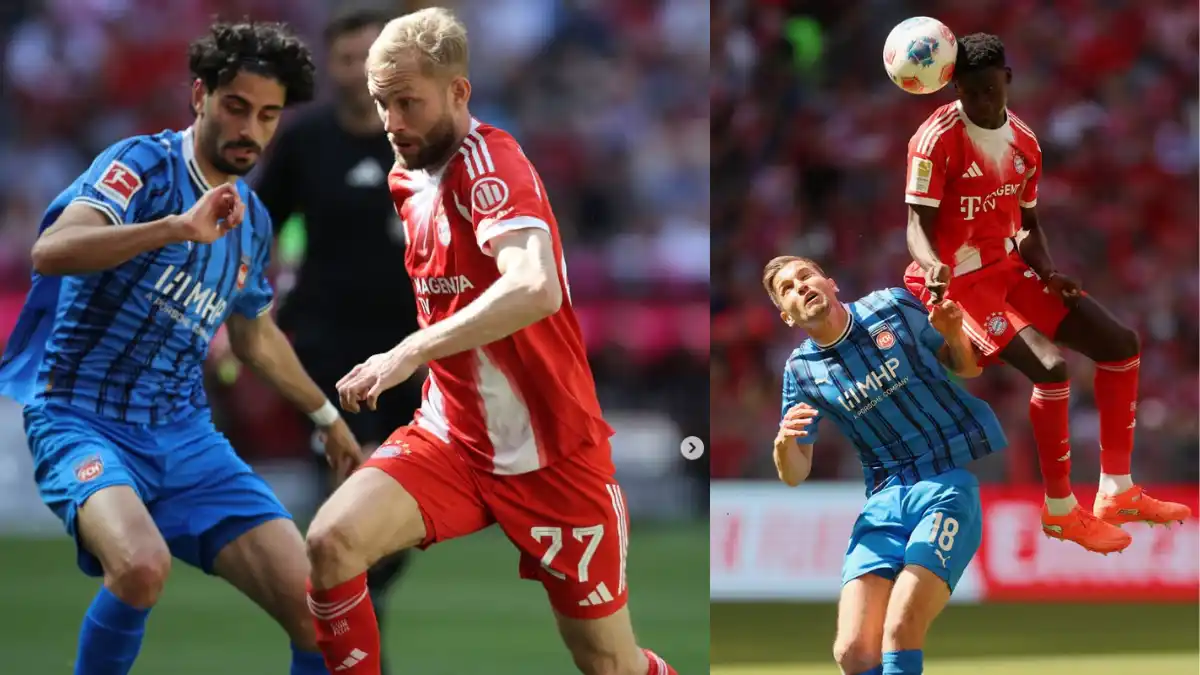बायर्न बनाम हाइडेनहाइम Bayern Munich vs Heidenheim Bundesliga match live action at Allianz Arena featuring Harry Kane Credit photo: fcbayern