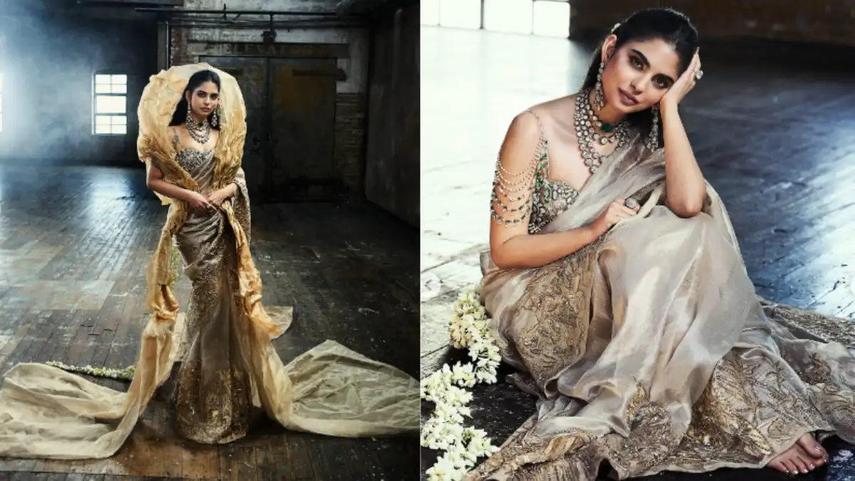 Isha Ambani stunning appearance on the Met Gala 2026 red carpet wearing a gold-embroidered gown Credit photo: anaitashroffadajania