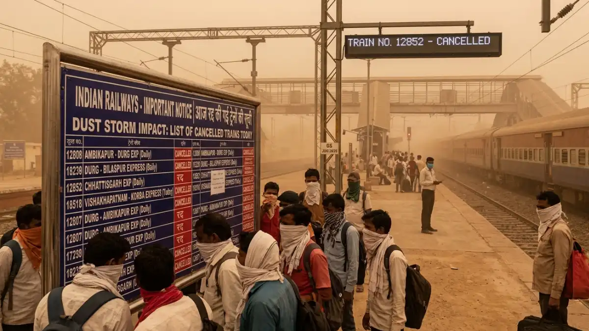 Dust Storm Impact on Indian Railways Today cancelled trains list