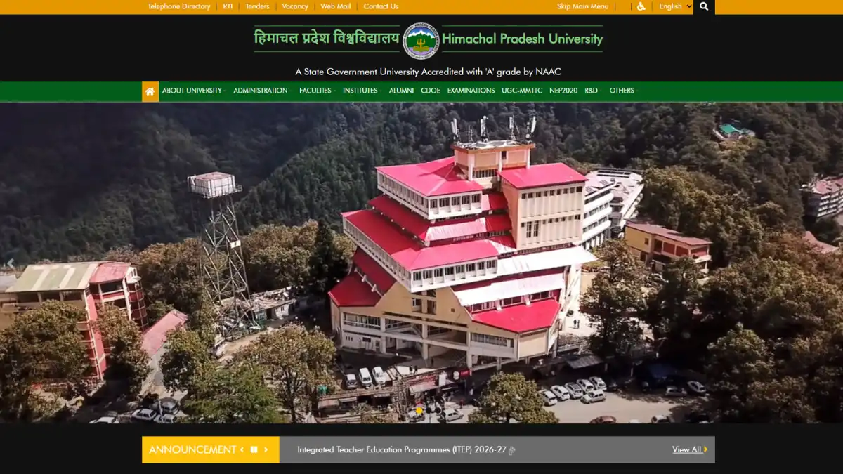HPU BA Final Result 2026: हिमाचल प्रदेश यूनिवर्सिटी का शानदार रिजल्ट, नमिता ने किया टॉप; जानें अन्य स्थानीय अपडेट्स Credit photo: hpuniv.ac.in