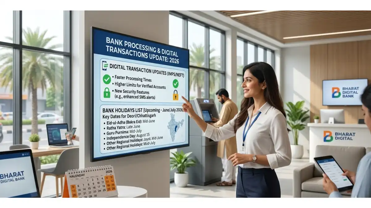 bank processing rules updates for digital transactions and holidays list