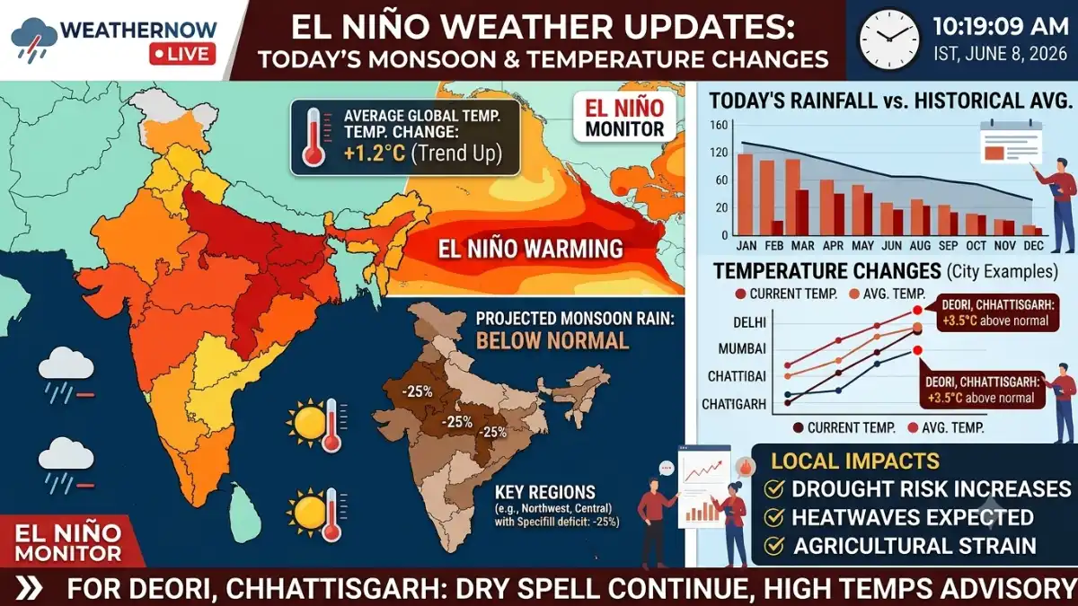 el nino weather updates today on monsoon rain and temperature changes
