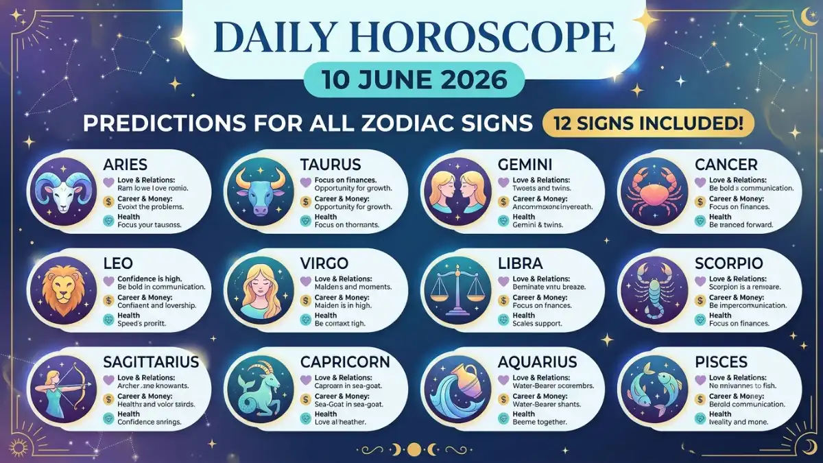 Daily Horoscope 10 June 2026 predictions for all zodiac signs