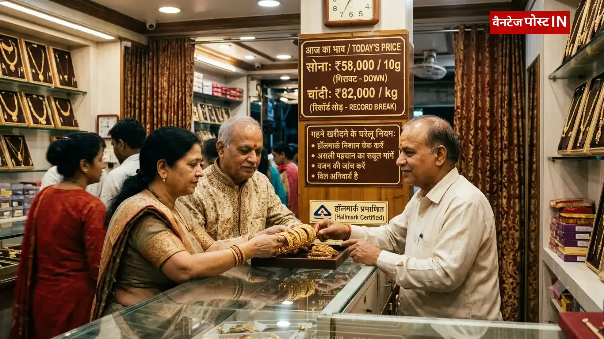 सोने के दाम में गिरावट, चांदी ने तोड़ा रिकॉर्ड: 10 ग्राम सोने की कीमत में आई कमी, गहने खरीदने से पहले जानें असली पहचान के घरेलू नियम सोने के दाम में गिरावट, चांदी ने तोड़ा रिकॉर्ड: 10 ग्राम सोने की कीमत में आई कमी, गहने खरीदने से पहले जानें असली पहचान के घरेलू नियम