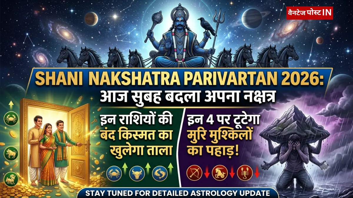 Shani Nakshatra Parivartan 2026: आज सुबह शनिदेव ने बदला अपना नक्षत्र, इन राशियों की बंद किस्मत का खुलेगा ताला; तो इन 4 पर टूटेगा मुश्किलों का पहाड़!
