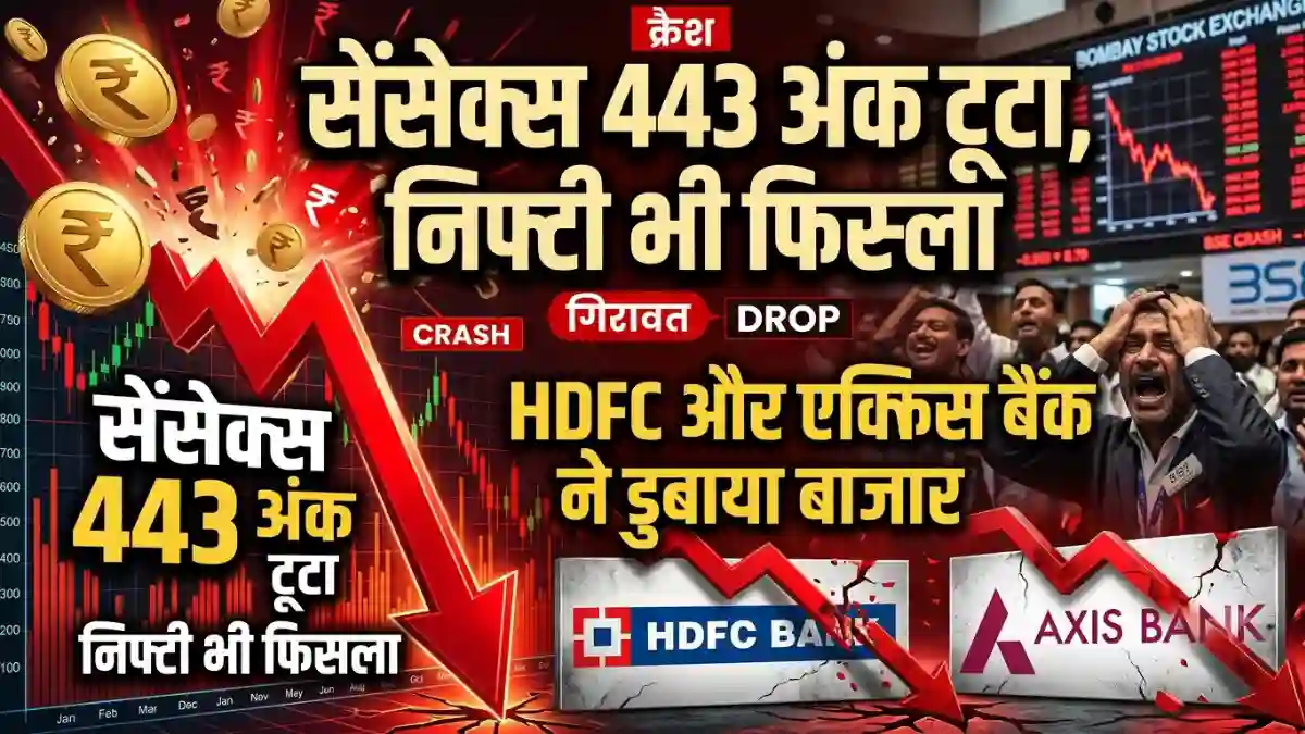 Share Market Crash Today 20 July: शेयर बाजार में मचा हाहाकार! सेंसेक्स 443 अंक टूटा, निफ्टी भी फिसला; HDFC और एक्सिस बैंक ने डुबाया बाजार Share Market Crash Today 20 July: शेयर बाजार में मचा हाहाकार! सेंसेक्स 443 अंक टूटा, निफ्टी भी फिसला; HDFC और एक्सिस बैंक ने डुबाया बाजार