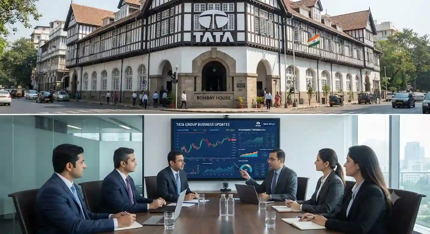 टाटा ग्रुप की बिजनेस अपडेट्स: शेयर बाजार और दिग्गज कंपनियों का हाल Tata Group Bombay House corporate office