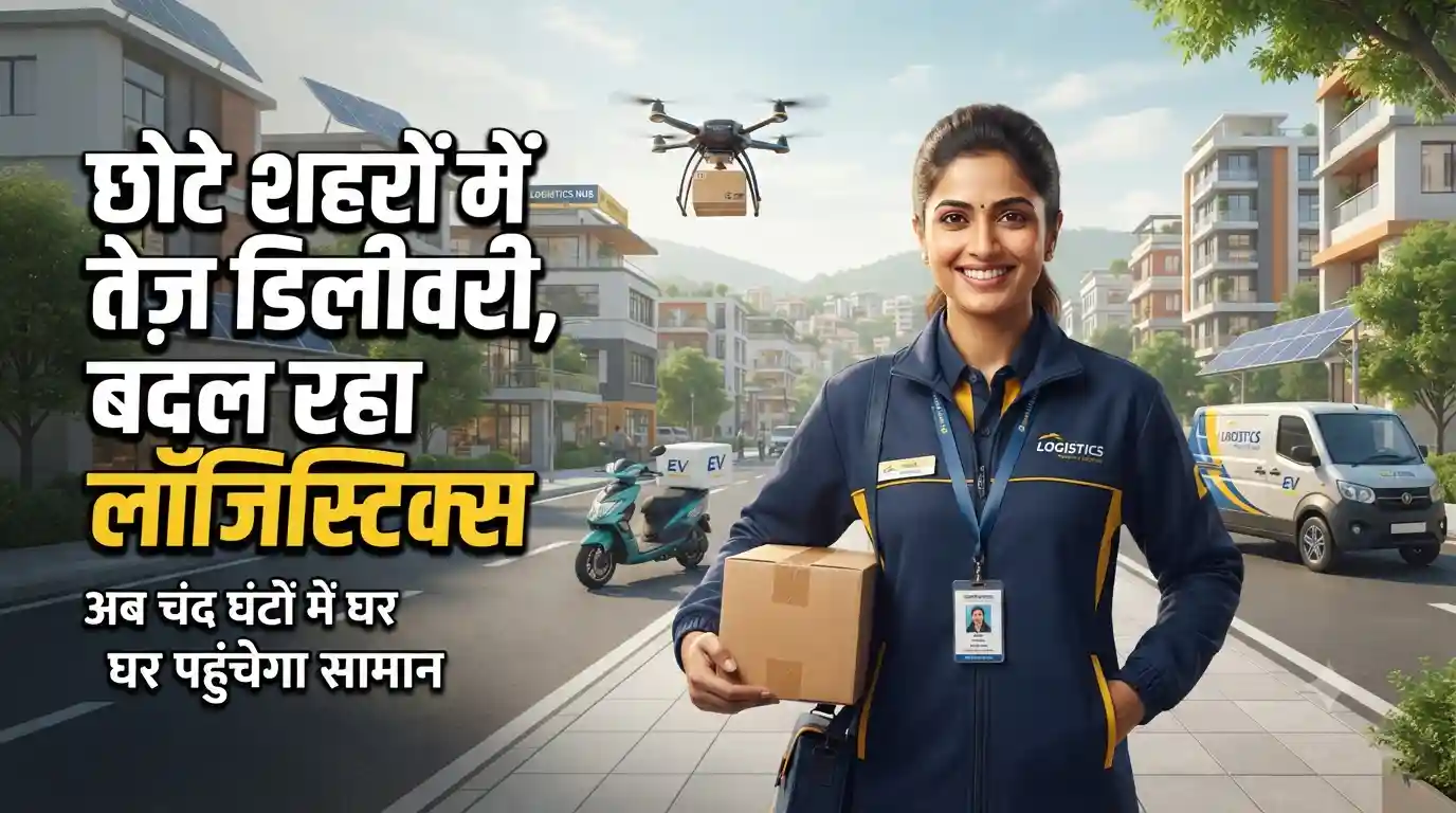 भारत के लॉजिस्टिक्स और सप्लाई चेन सेक्टर में बड़ा बदलाव: छोटे शहरों में डिलीवरी और वेयरहाउसिंग हुई अब बेहद तेज! India logistics supply chain drone delivery small cities