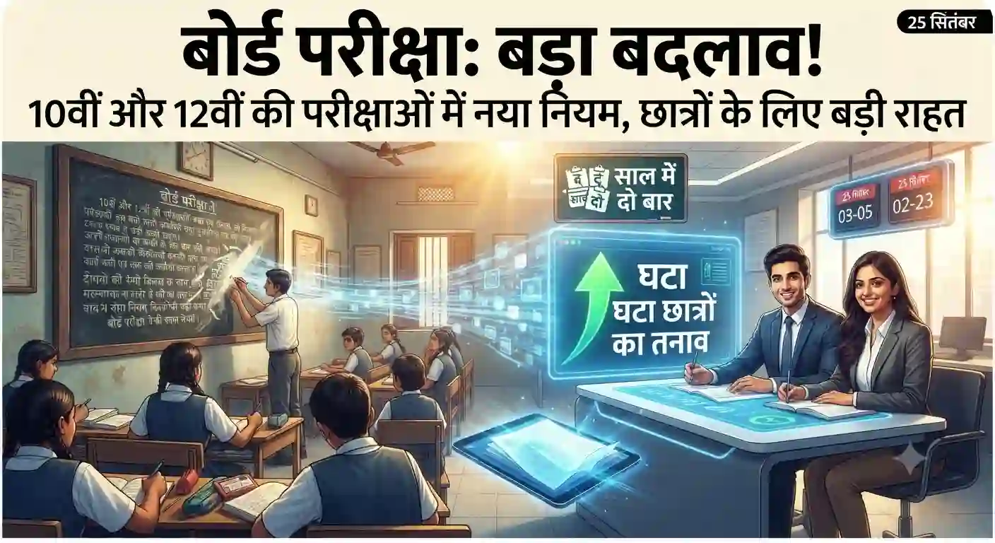 Board Exam Big Update: 10वीं-12वीं की परीक्षाओं में सबसे बड़ा बदलाव! अब साल में दो बार होंगे एग्जाम, घटेगा तनाव Board Exam New Rules 10th 12th