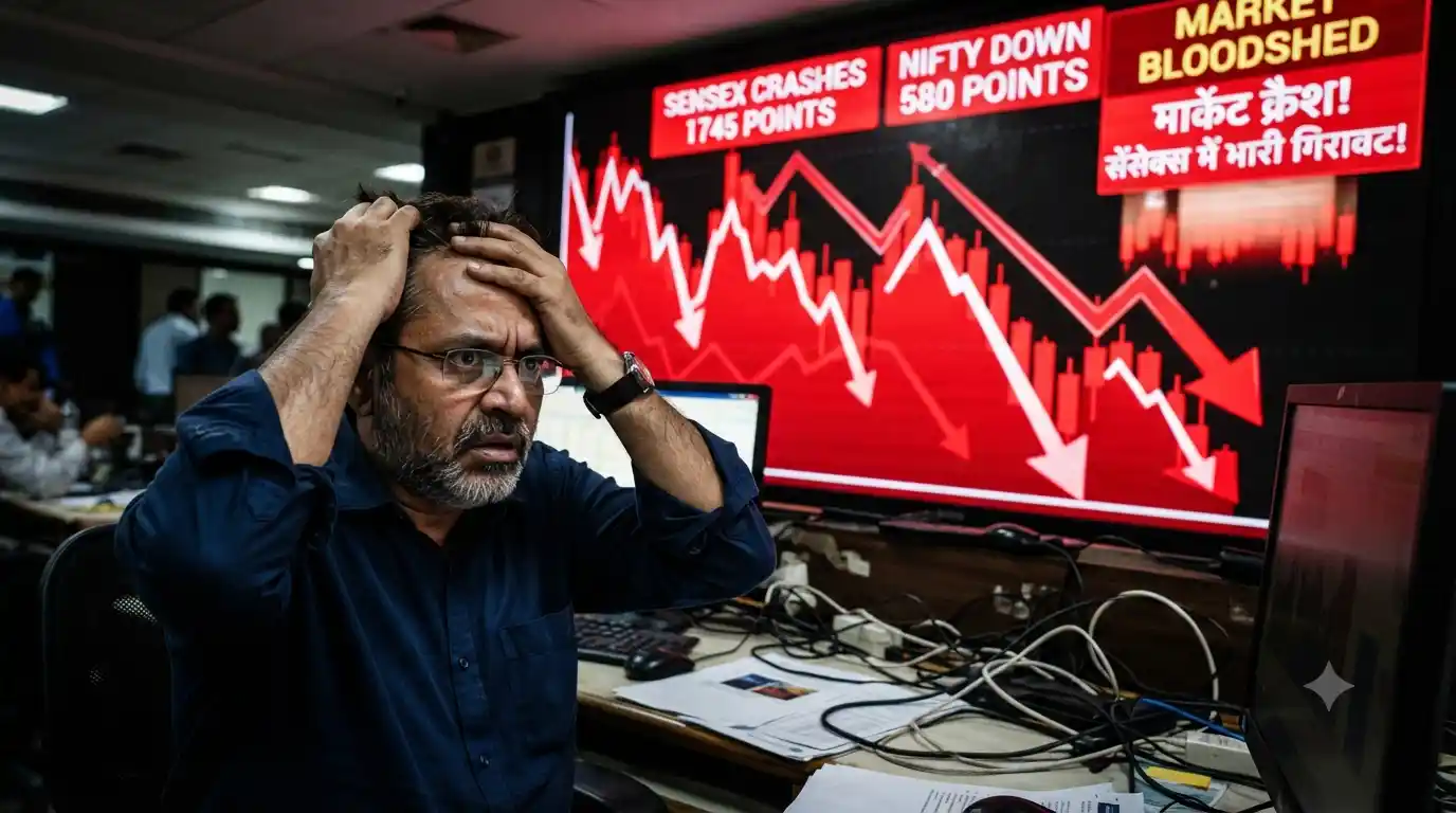 Sensex and Nifty Crash: शेयर बाजार में भारी गिरावट, सेंसेक्स 800 अंक टूटा; निवेशक सतर्क रहें Sensex and Nifty Crash