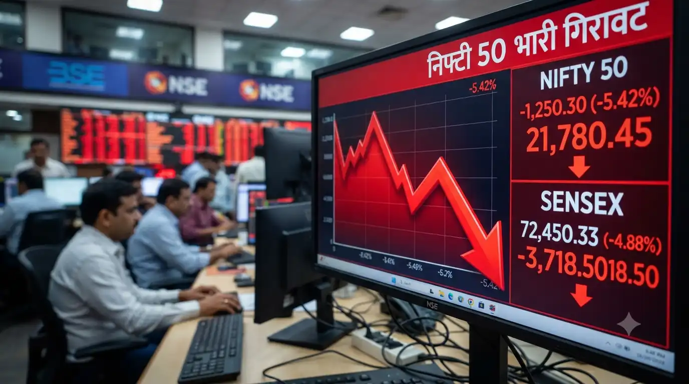 Share Market Crash: RBI के फैसलों से पहले धड़ाम हुआ सेंसेक्स-निफ्टी, निवेशकों में हड़कंप Share Market Crash RBI MPC decision Sensex Share Market Crash RBI MPC decision Sensex Nifty