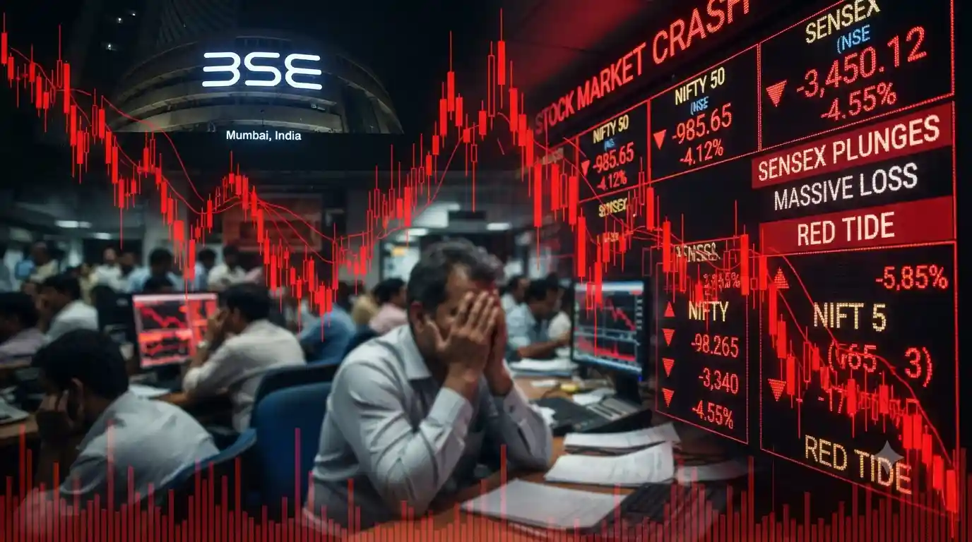 Stock Market Crash Sensex Nifty fall