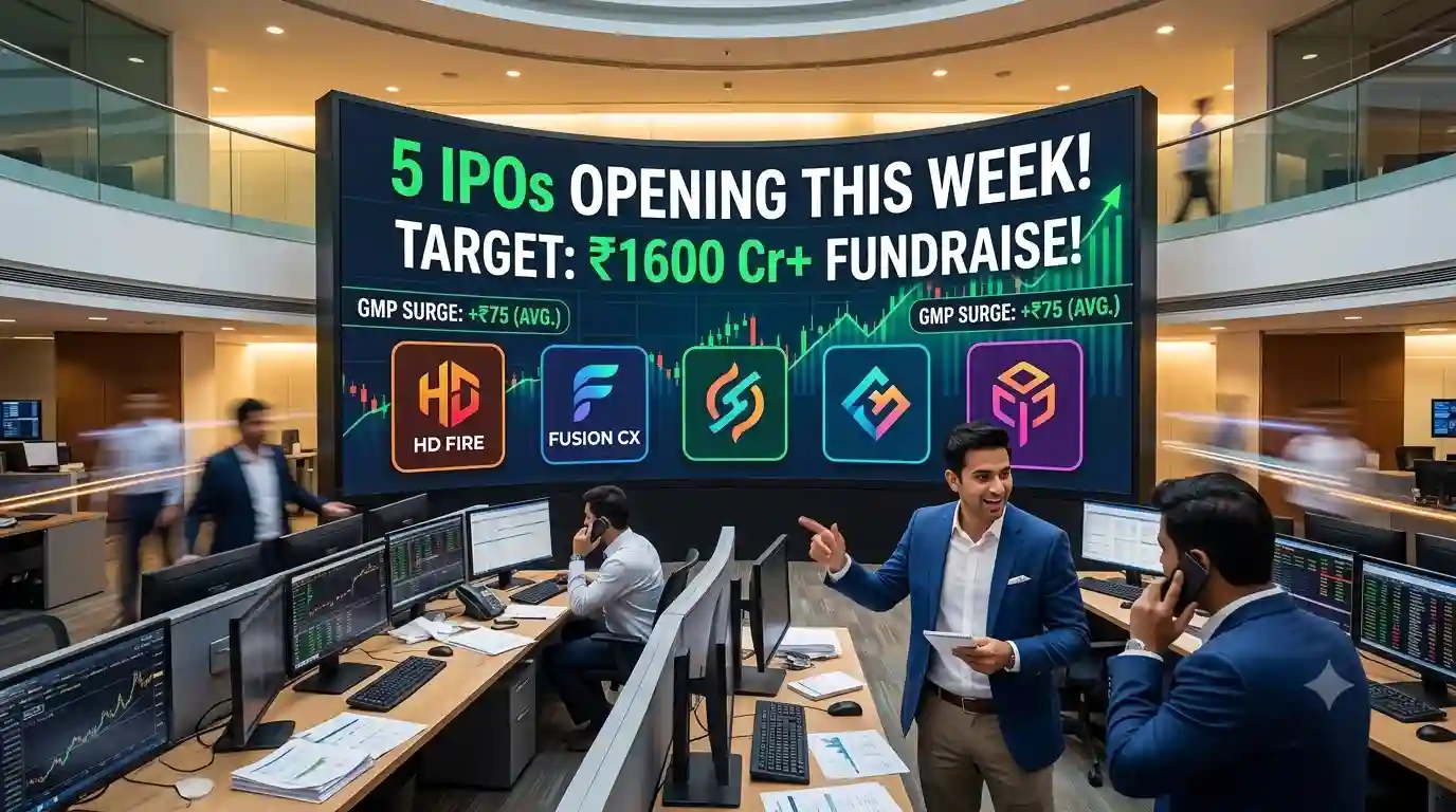 IPO News: इस हफ्ते खुलेंगे 5 नए आईपीओ, ₹1600 करोड़ जुटाने की तैयारी और GMP की पूरी जानकारी IPO News 5 new IPOs opening this week GMP