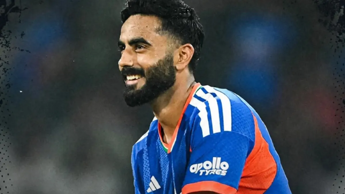 IND vs WI Naman Dhir sixes West Indies T20 series pattern